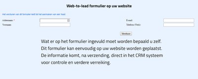 Website aan SuiteCRM koppeling